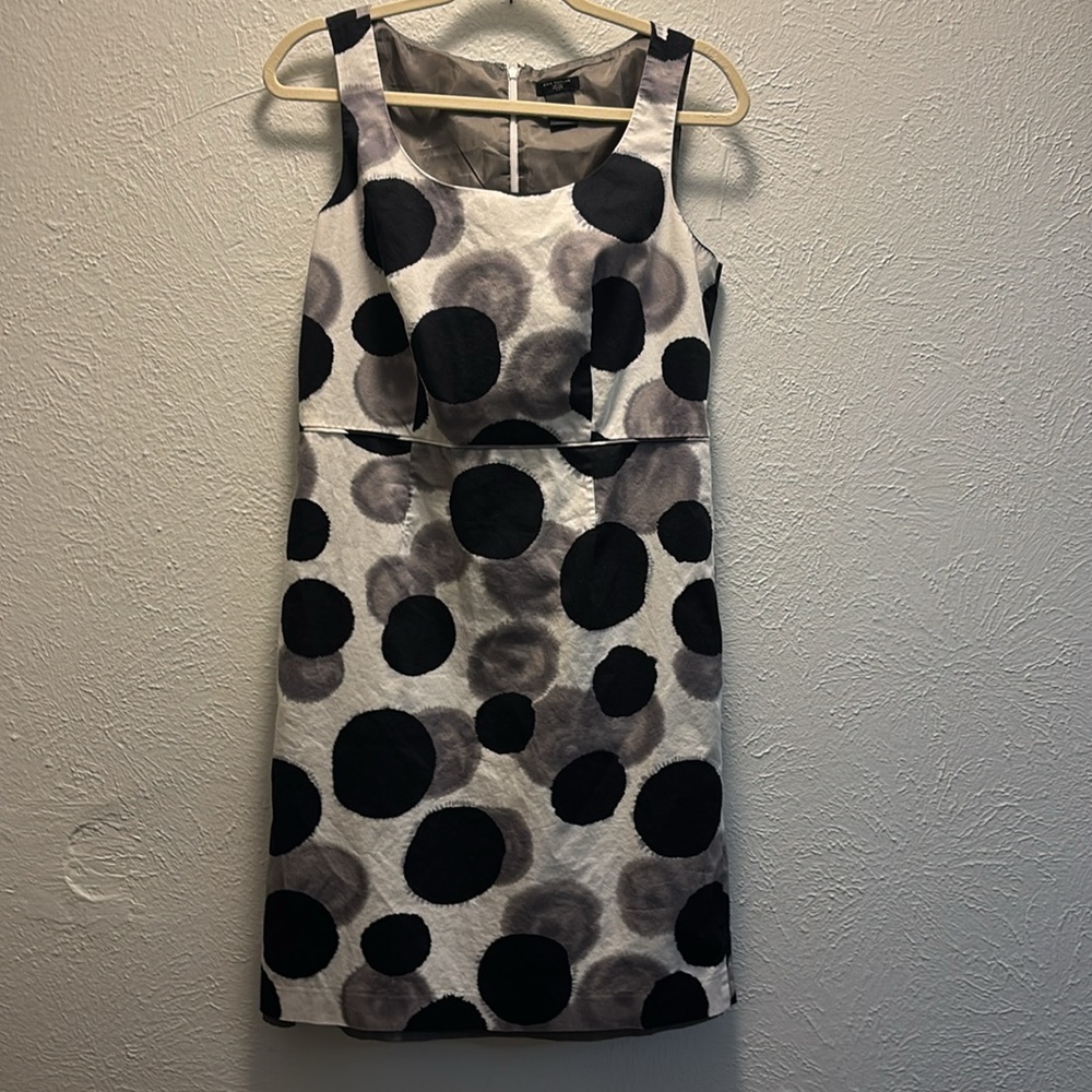 Ann Taylor Black and Gray Polka Dot Dress - Picture 5 of 6